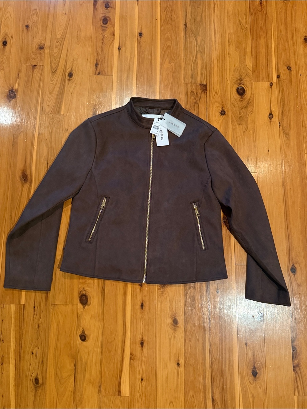 NEW🤎Jason Wu faux brown suede jacket $168